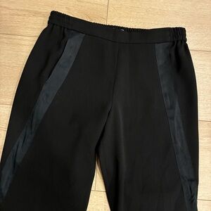 Vince Women’s Pull On Satin Stripe Black Joggers Pants Size S